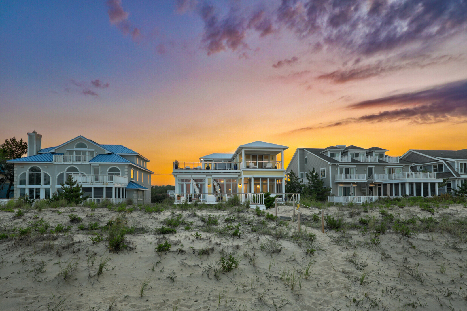 Rear view of luxury beach homes, Rehoboth Beach DE
