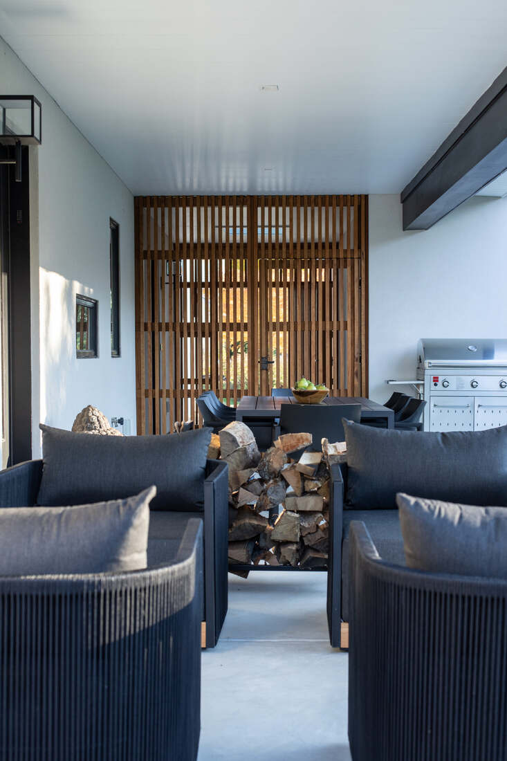 Finished coastal living room in a completed Bayberry Dunes custom home