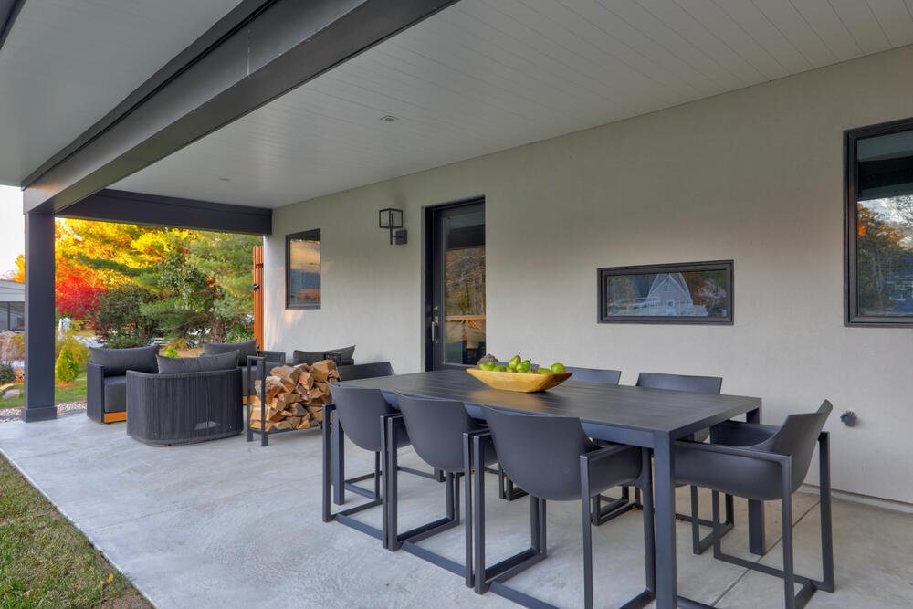 Elevated screened deck at a Bay Harbor coastal home