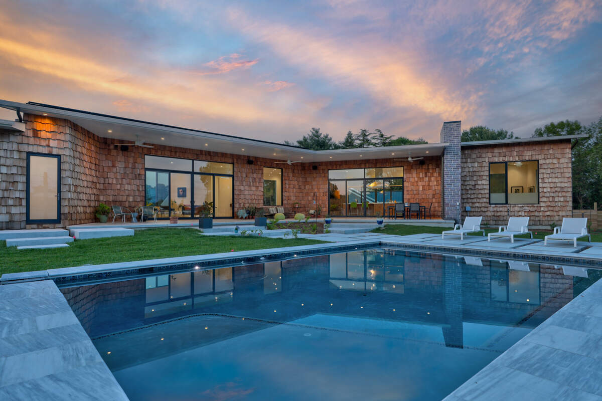 Elevated pool overlooking the Angola at a Ridings at Rehoboth custom home