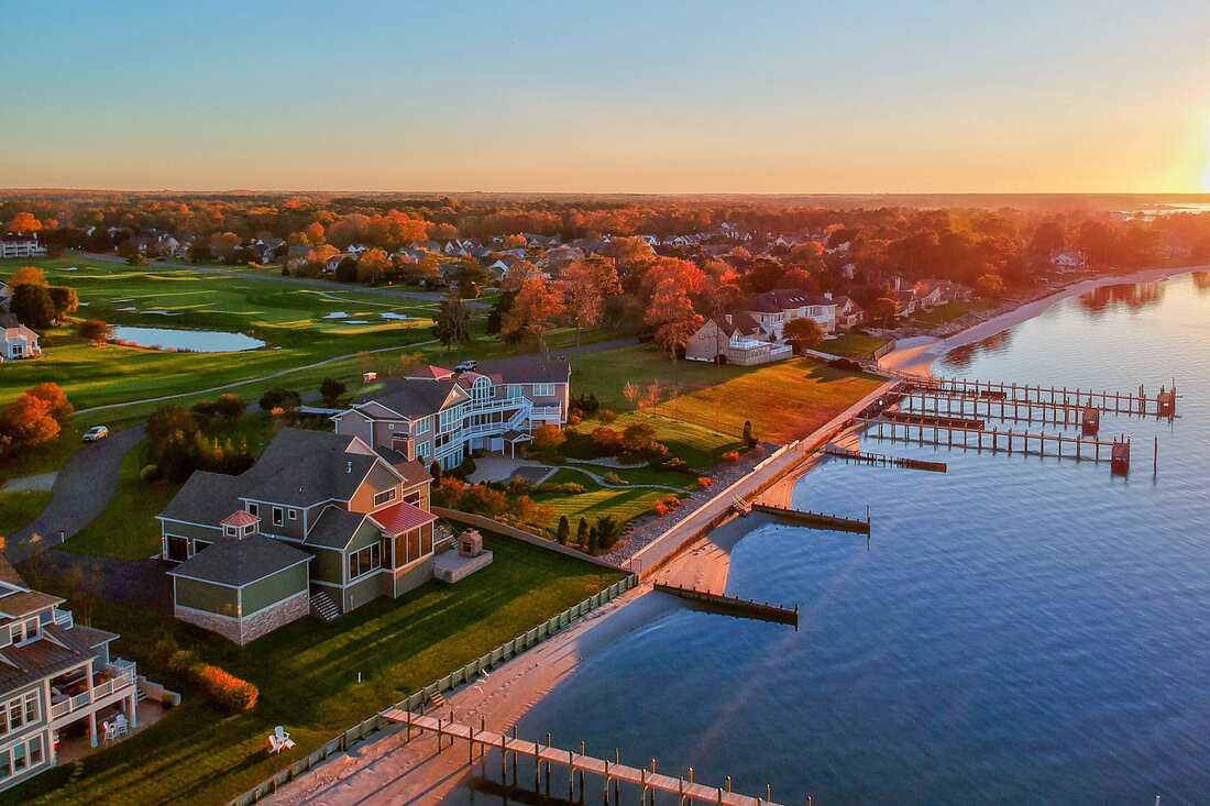 Elevated pool overlooking the Salt Pond at a Henlopen Acres custom home