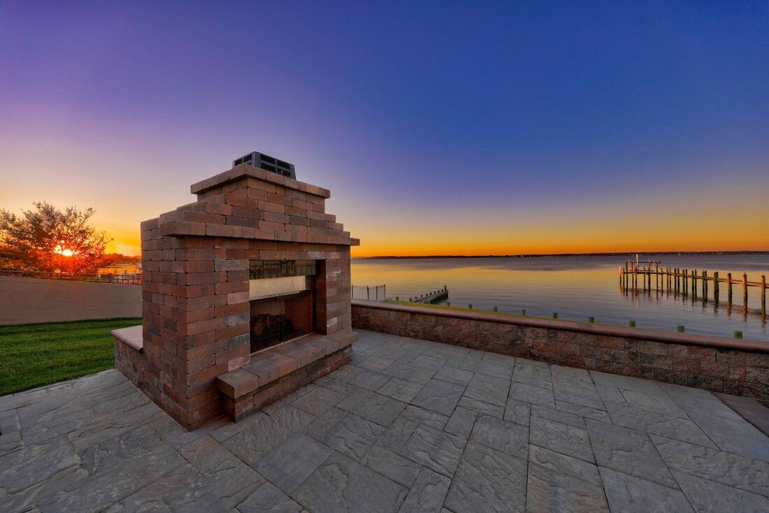 Covered deck and outdoor living at a Henlopen Acres coastal home