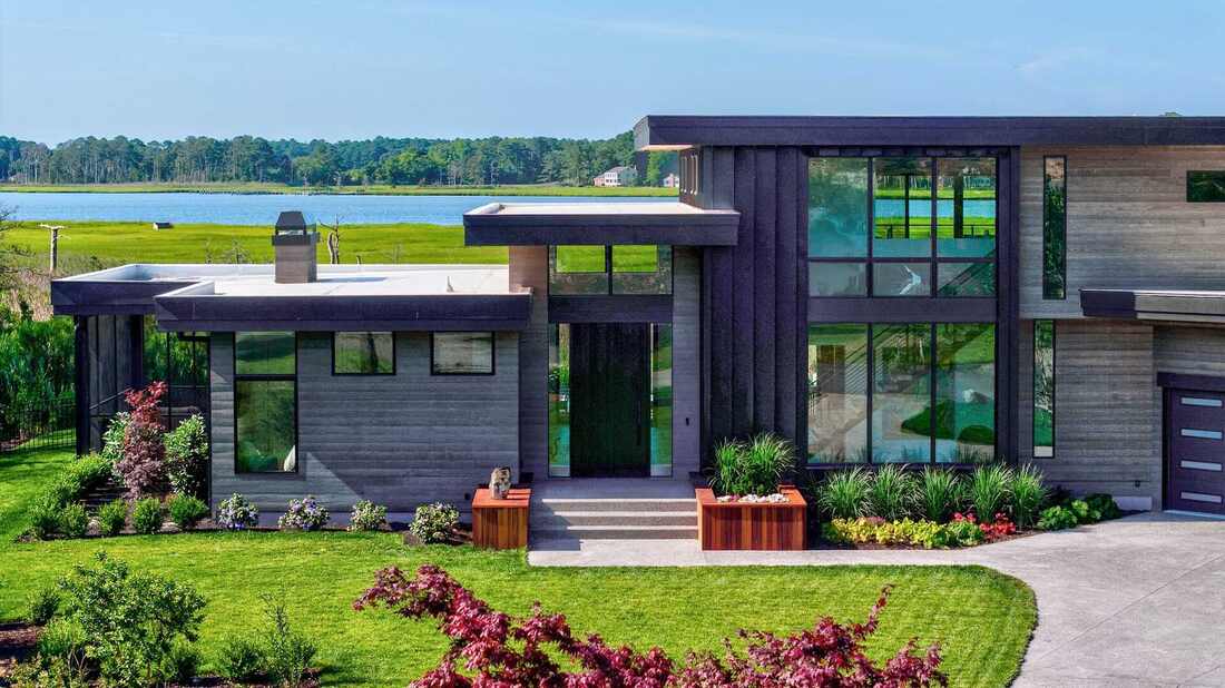 Covered deck and outdoor living at a Lewes coastal home