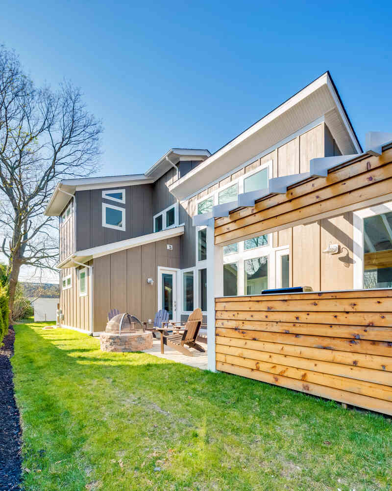 Cedar outdoor shower built for coastal salt-air exposure in North Rehoboth