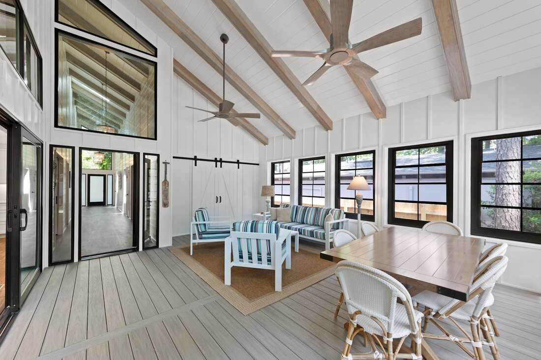 Backyard pool and lot layout at a Rehoboth Beach custom home