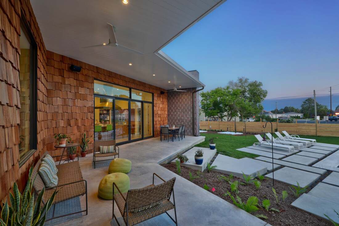 Finished coastal living room in a completed Showfield custom home