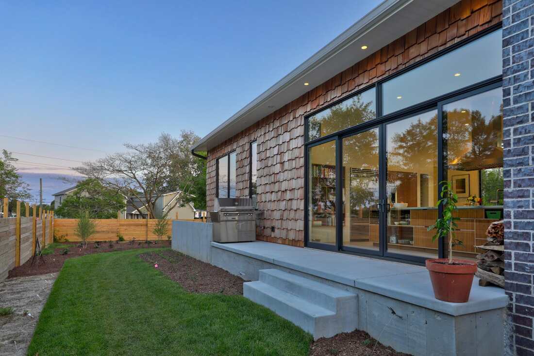 Cedar-shingle custom home built by CRx Construction in Showfield, Delaware