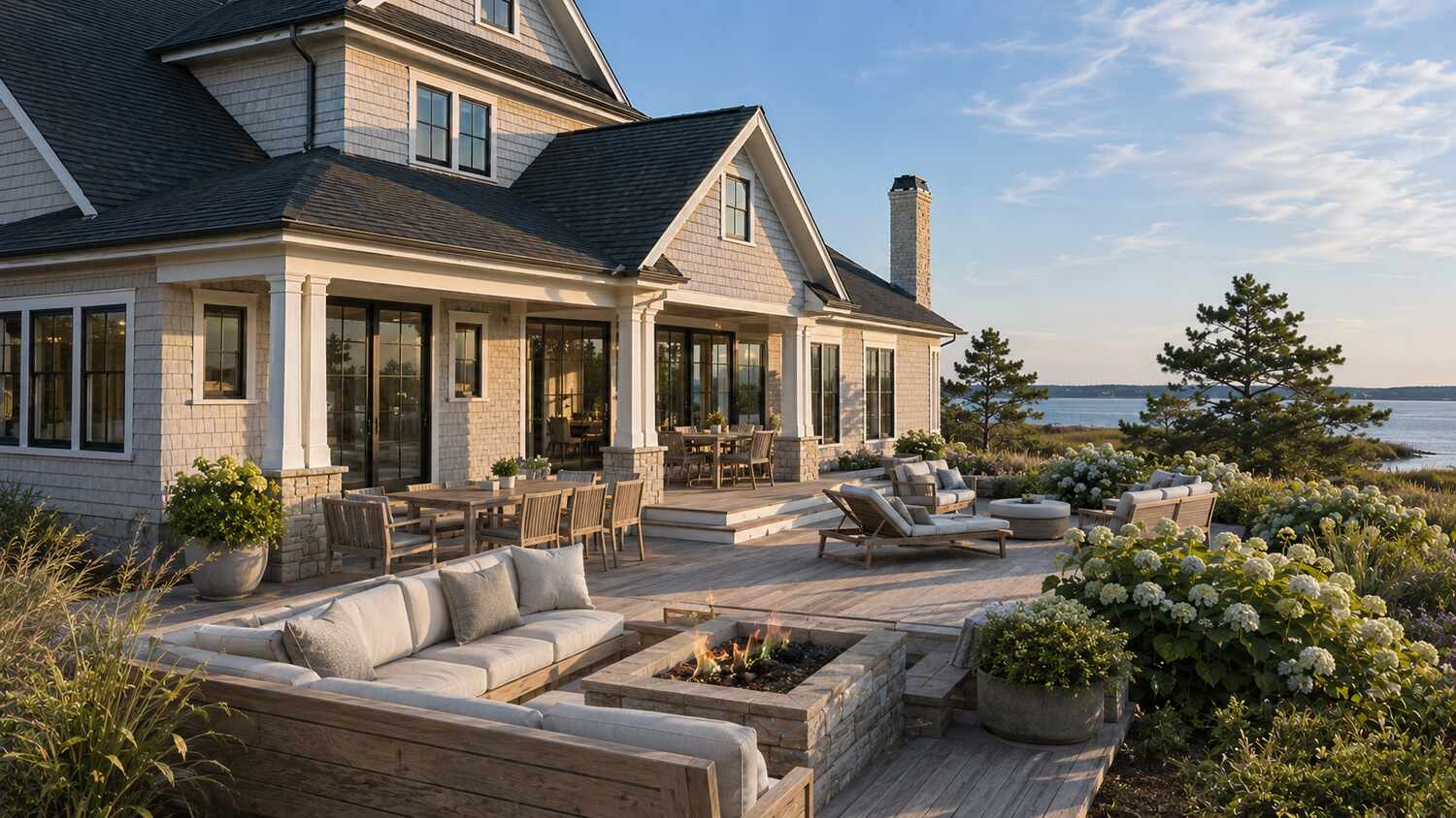 Covered deck and outdoor living at a Bay Pines coastal home