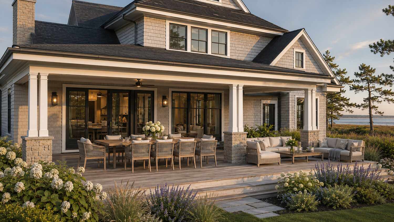 Elevated pool overlooking the Angola at a Bay Pines custom home