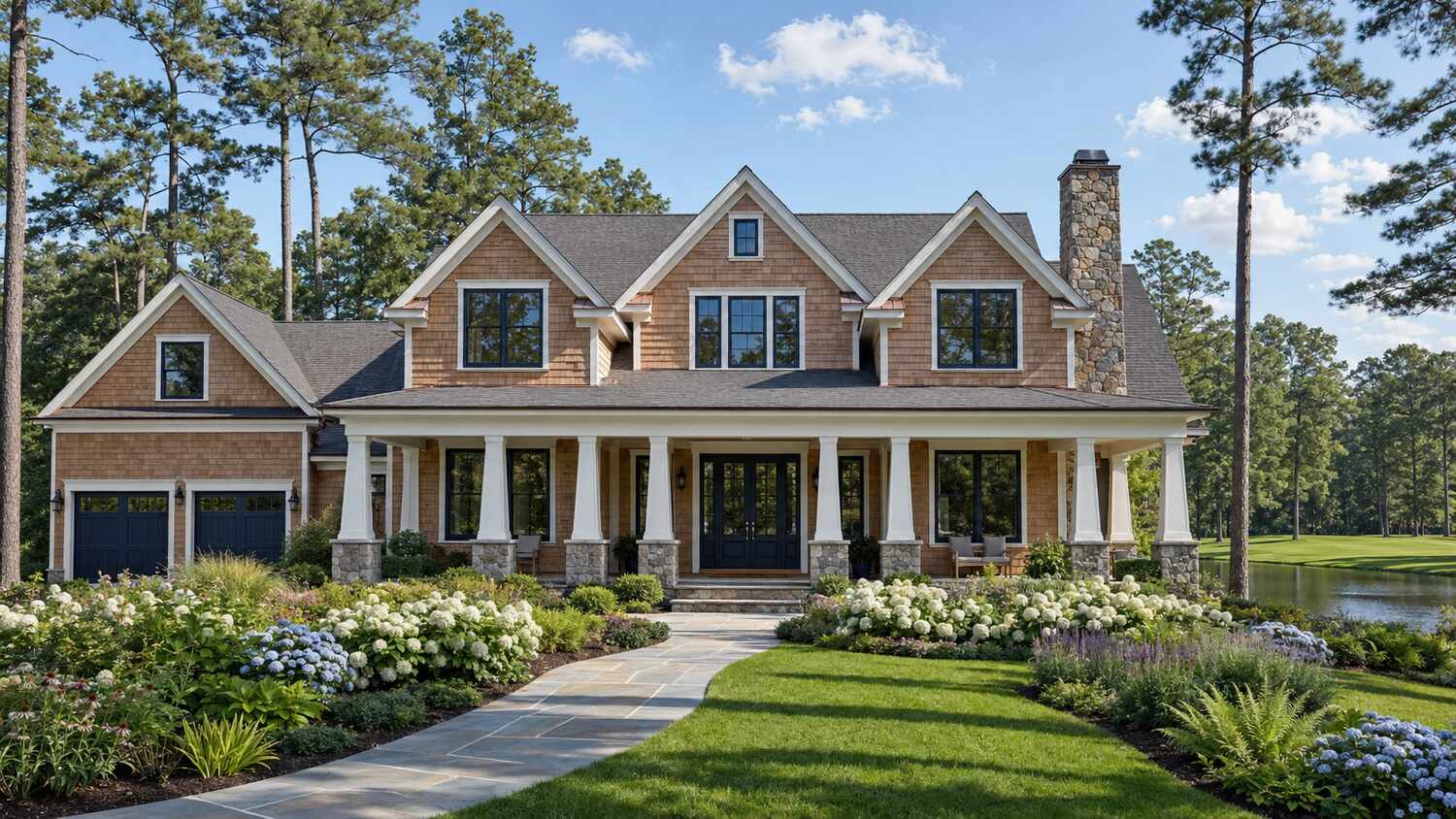 Deck lounge and outdoor living space at a Kings Creek custom home