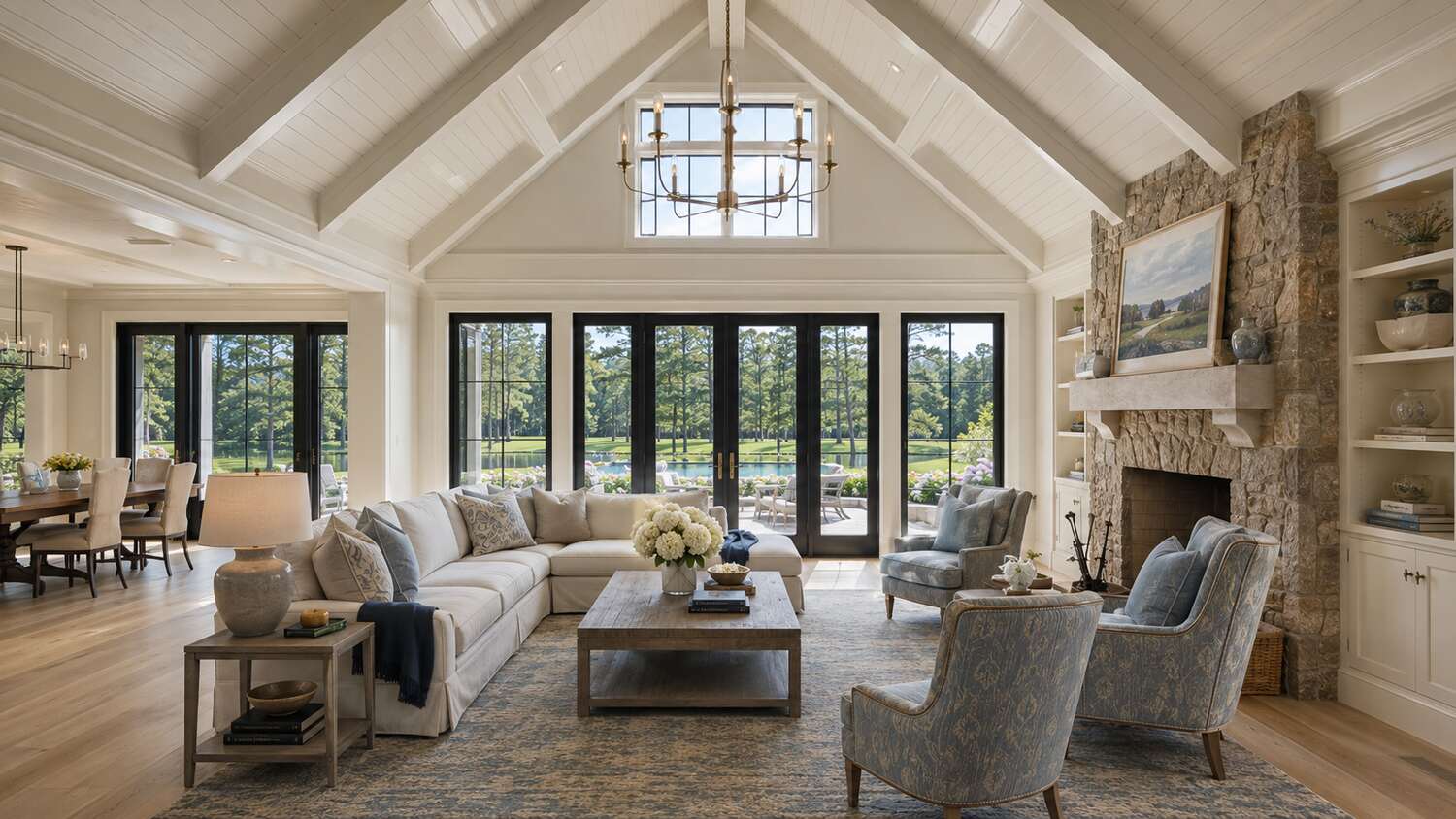 Elevated screened deck at a Kings Creek coastal home