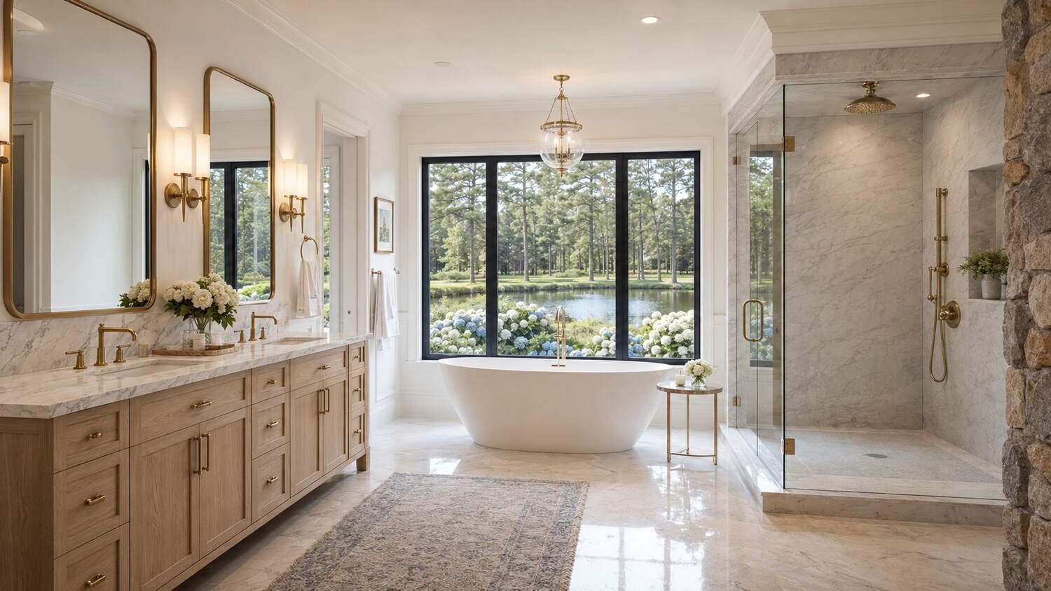 Cedar outdoor shower built for coastal salt-air exposure in Kings Creek