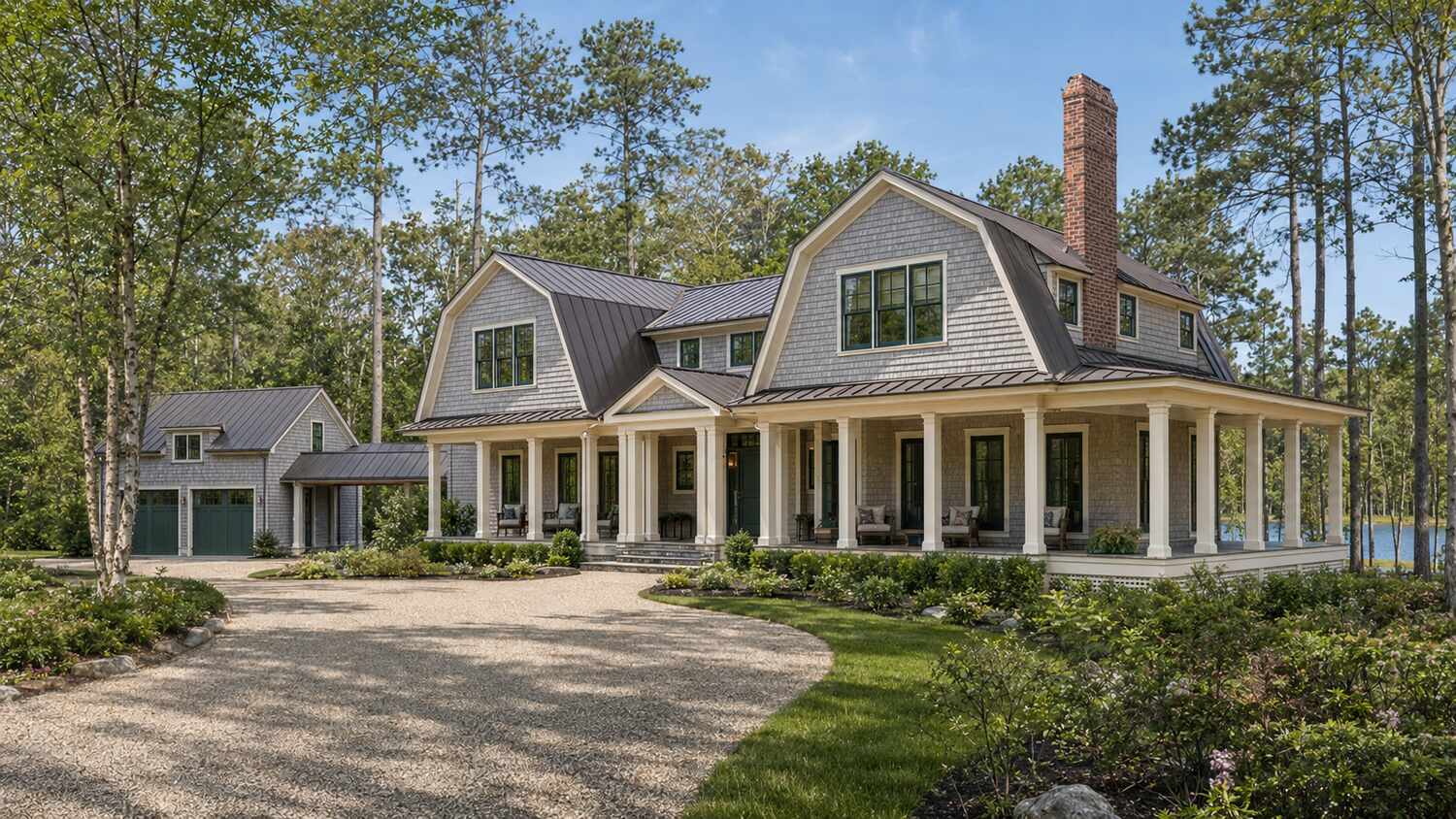 Elevated pool overlooking the Dagsboro at a South Shore custom home